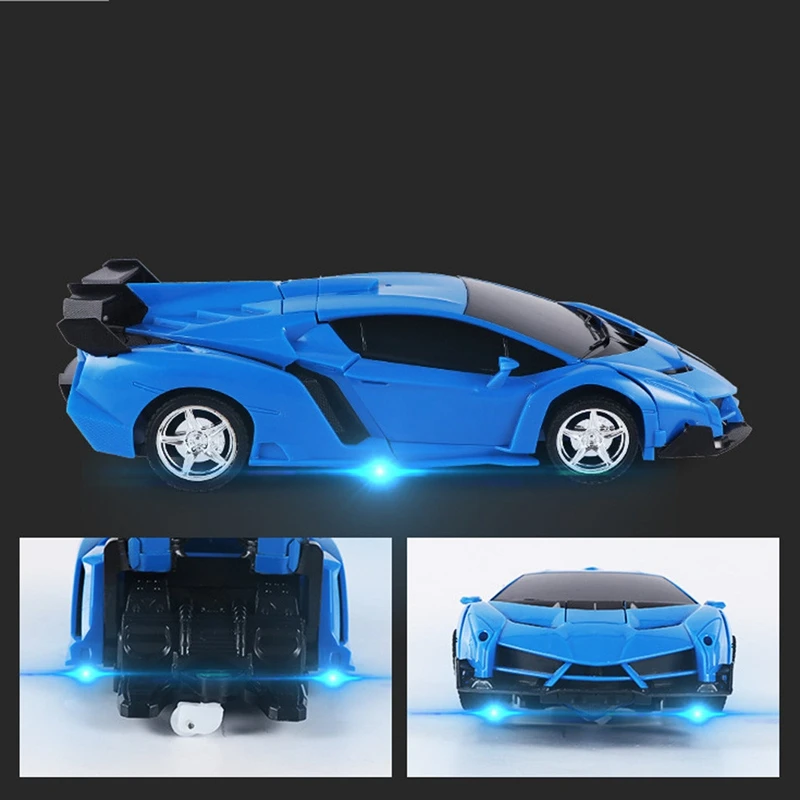 1 18 Electric Telecontrol Car 1 Button Remote Control Deformable Vehicle Robot Simulation Deformation Car Model 2