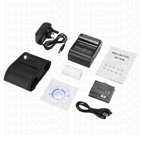 Printer Issyzone Bluetooth принтер штрих-код ручной Термальный чековый 58 мм принтер для Android iOS переносной принт логотип супермаркет, Розничная - Цвет: Printer