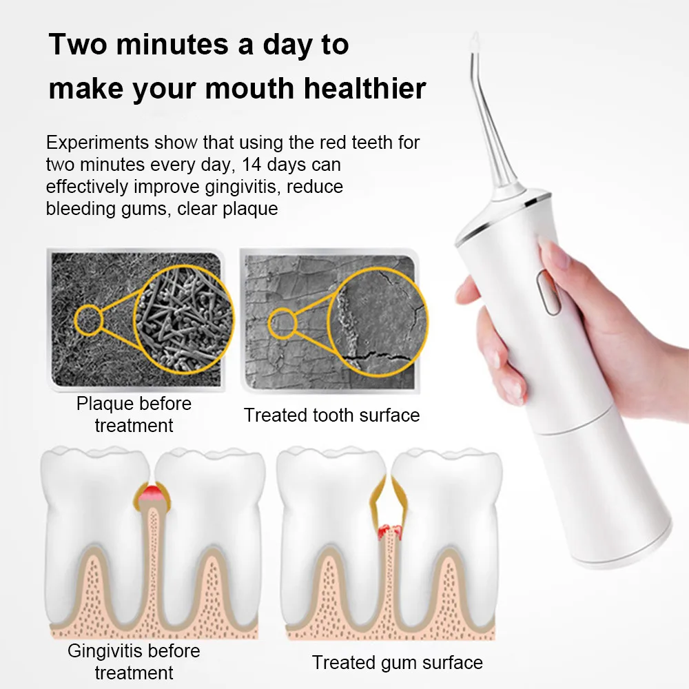 Skup Nowy 3 tryby bezprzewodowy irygator doustny nić dentystyczna akumulator do czyszczenia zębów flosser irygator wodny wykałaczka wykałaczka 160ml IPX7