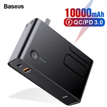 Baseus 10000 мАч USB зарядное устройство, внешний аккумулятор USB C PD 3,0 QC 3,0, быстрая зарядка 3,0, портативное Внешнее зарядное устройство