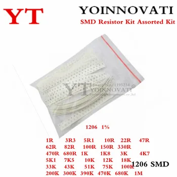 

1206 SMD Resistor Kit Assorted Kit 1ohm-1M ohm 1% 33valuesX 20pcs=660pcs Sample Kit