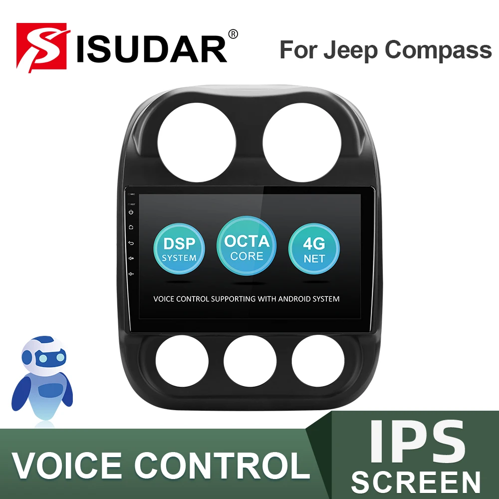 Автомагнитола ISUDAR V57S на Android для Jeep Compass 1 MK 2009-2015 Автомобильный мультимедийный
