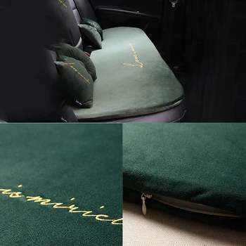 

Mat Soft Velvet Rear Nordic Style Embroidery Protector Car Seat Cushion Cover Universal Winter Warm Back Row Auto Interior