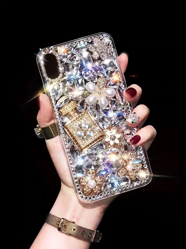 Блестящий Роскошный чехол для телефона с алмазным флаконом духов iphone 11 12 pro MAX XS XR