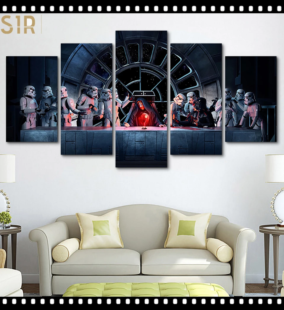 

Star War Decorations for 5 Part Movie HD Poster Living Room Decoration Room Decor Anime Wall Art Star War Poster Wall Decor