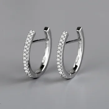 

CMajor Latest S925 Sterling Silver Imported 7A Cubic Zircon Korean Fashion Simple Temperament Creative Hoop Earrings for Women