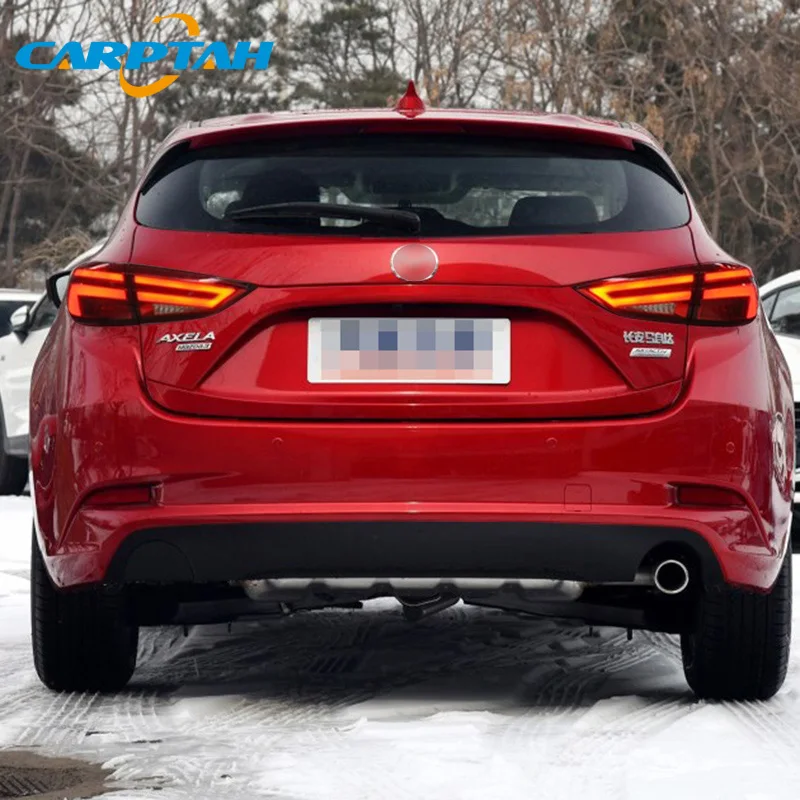Автомобильный стильный задний светильник, задний светильник s для Mazda 3 Axela-, задний фонарь DRL+ Динамический сигнал поворота+ Реверс+ тормозной светодиодный светильник
