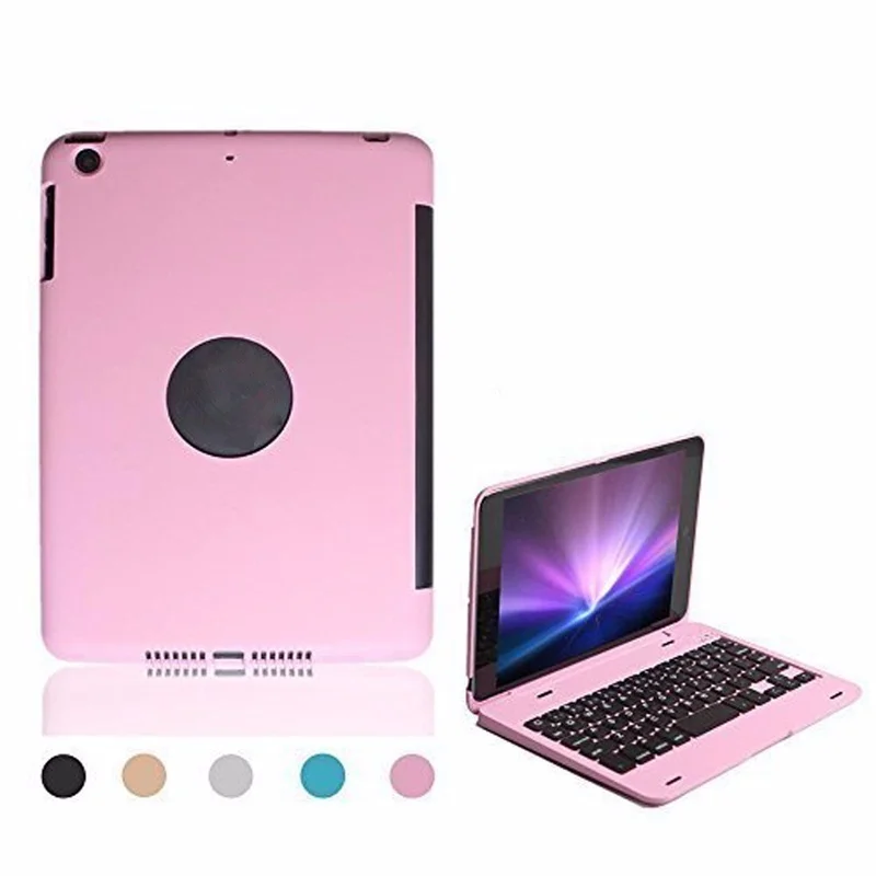 Портативный тонкий беспроводной Bluetooth клавиатура Фолио Смарт-Чехол подставка чехол оболочка для Apple Ipad Mini 1 2 3 4 - Цвет: pink-mini