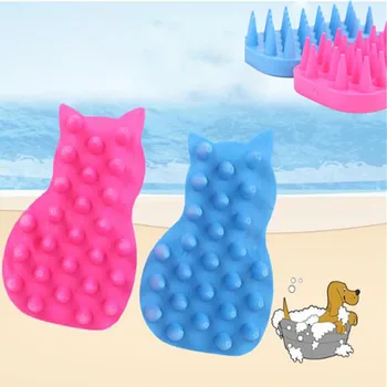 

Pet Dog Cat Bath Brush Comb Soft Rubber Glove Grooming Massaging Massage Cat Bath Cat Cleaning Shower Hair Grooming Comb Tools