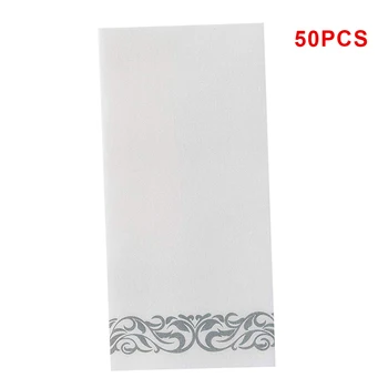 

50pcs Wood Pulp Paper Napkin Hotel Restaurant Disposable Decorative Dust Free Paper Towel Paper Napkin For Party Banquet