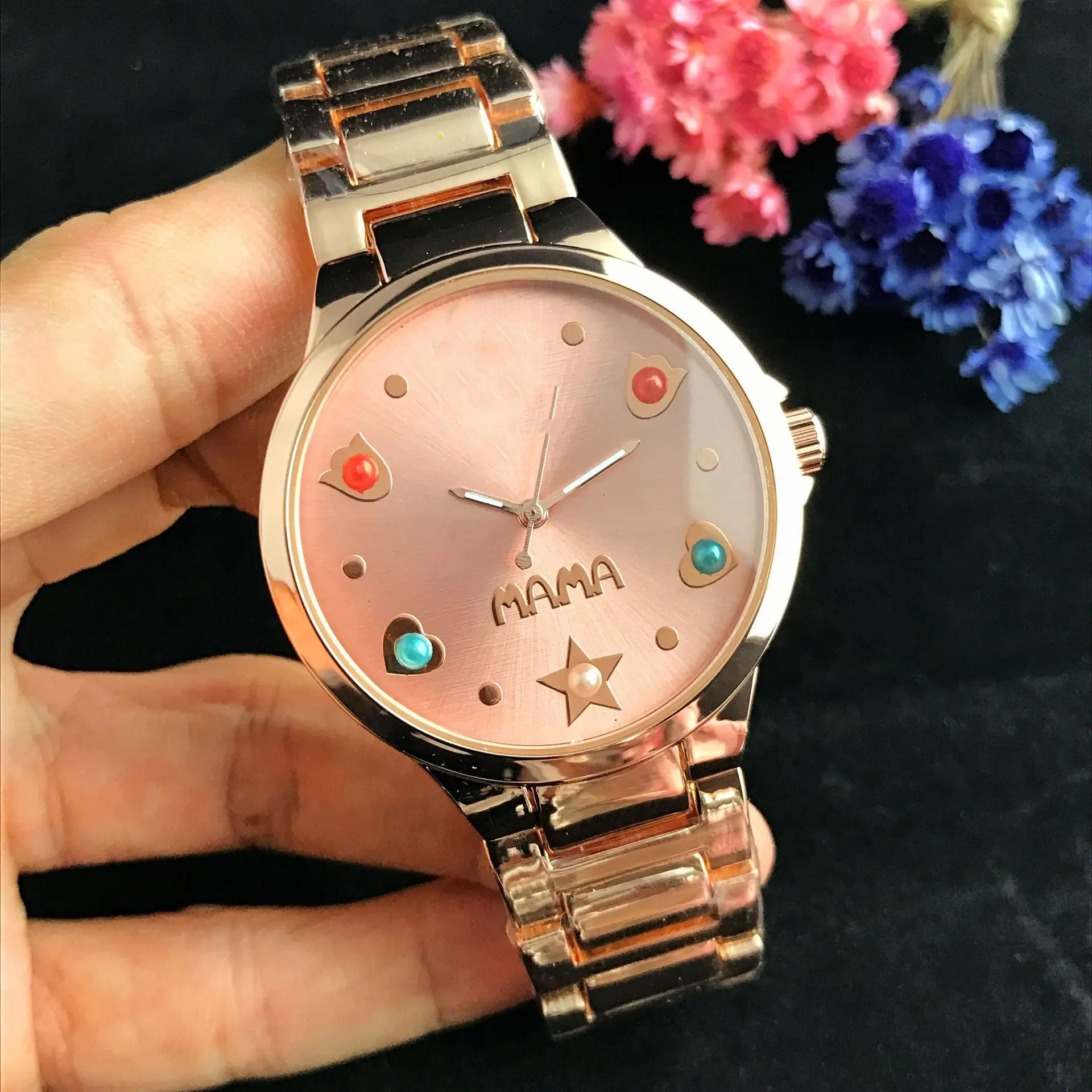 

Gold Cute 2019 Women Watches Fashion Watch Designer Moon Star Gem ornament Ladies Watch Luxury Diamond Quartz Female Wrist Watch
