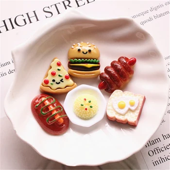 

Boxi 10pcs Slimes Additives Cute Resin Egg Hamburger Charms New Kawaii DIY Kit Filler for Fluffy Cloud Clear Crunchy Slime Clay