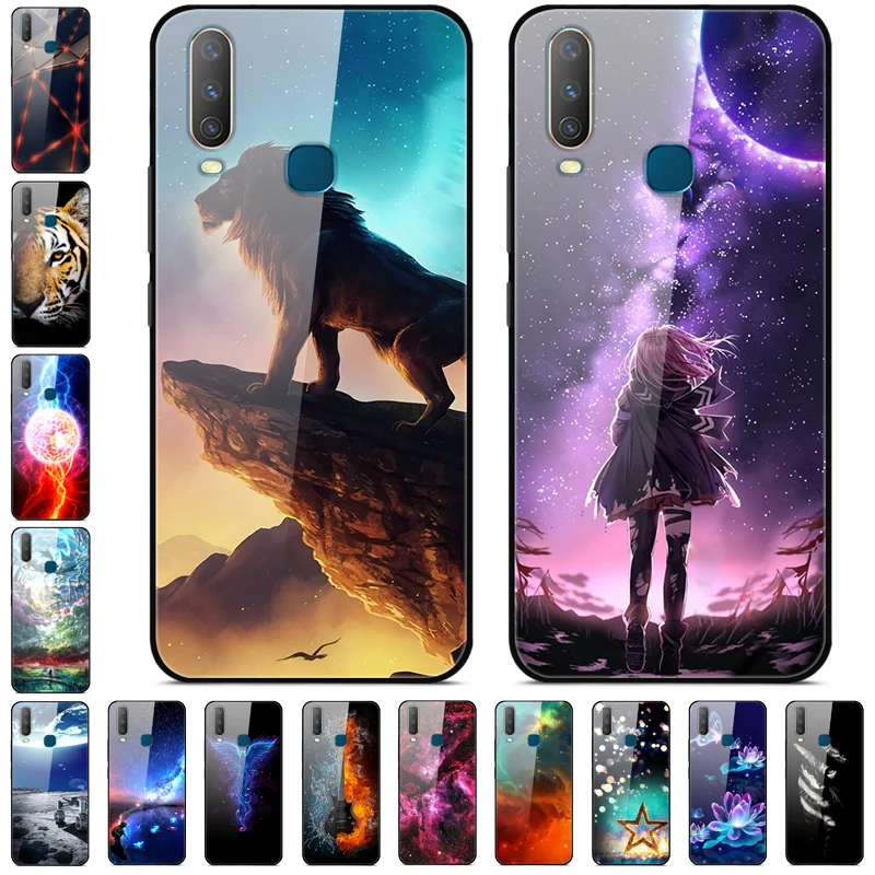 ДЛЯ Vivo Y11 2019 чехол 6 35 ''закаленное стекло Роскошная жесткая задняя крышка для U3X