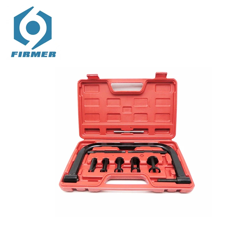 

Auto Van and Motorcycle Valve Spring Compressor 10PCS 5-Adaptors & Extension Screws & Compression Bar Shock Absorber Tools Kit