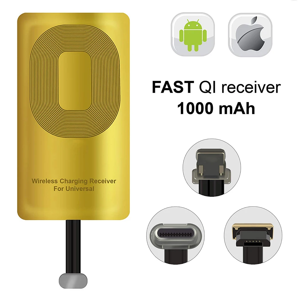 Micro USB Type C универсальное Быстрое беспроводное зарядное устройство адаптер для