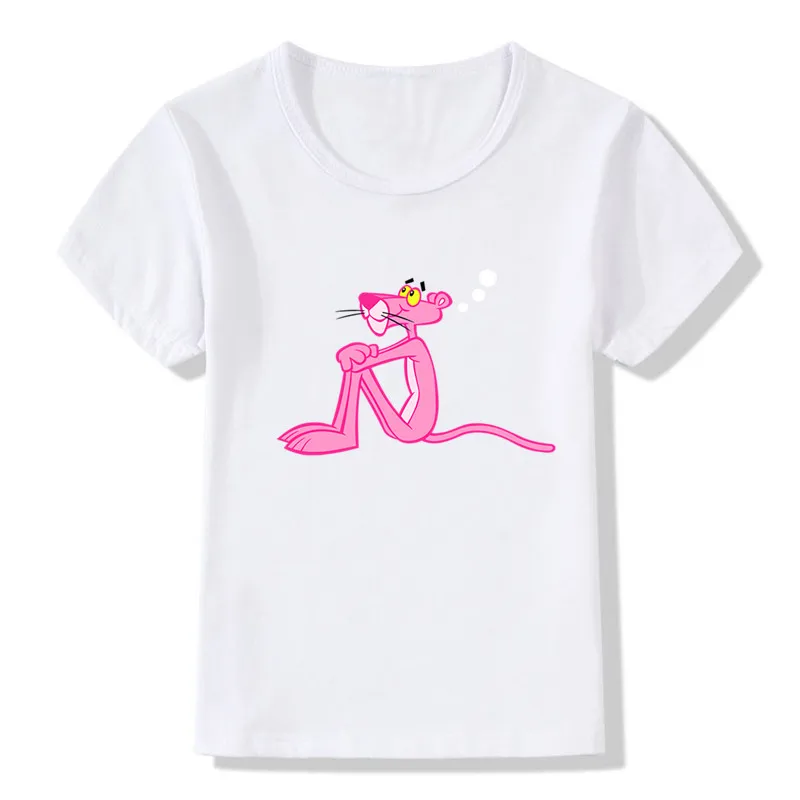 harley davidson t shirt Summer Kawaii Girls T-shirt Cute Pink Panther Kids T shirt Short Sleeve Cartoon Funny Baby Boys Clothes Children Tops,HKP5452 T-Shirts discount T-Shirts