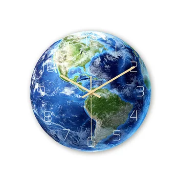

CC023 Earth Wall Clock Acrylic Material Mute Movement Bedroom Living Room Decoration Clock