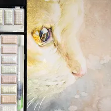 

5/8-Color Aurora Pearlescent Solid Watercolor Paint Set Student Painting Gouache Solid Pigment Art Color Watercolor Painting