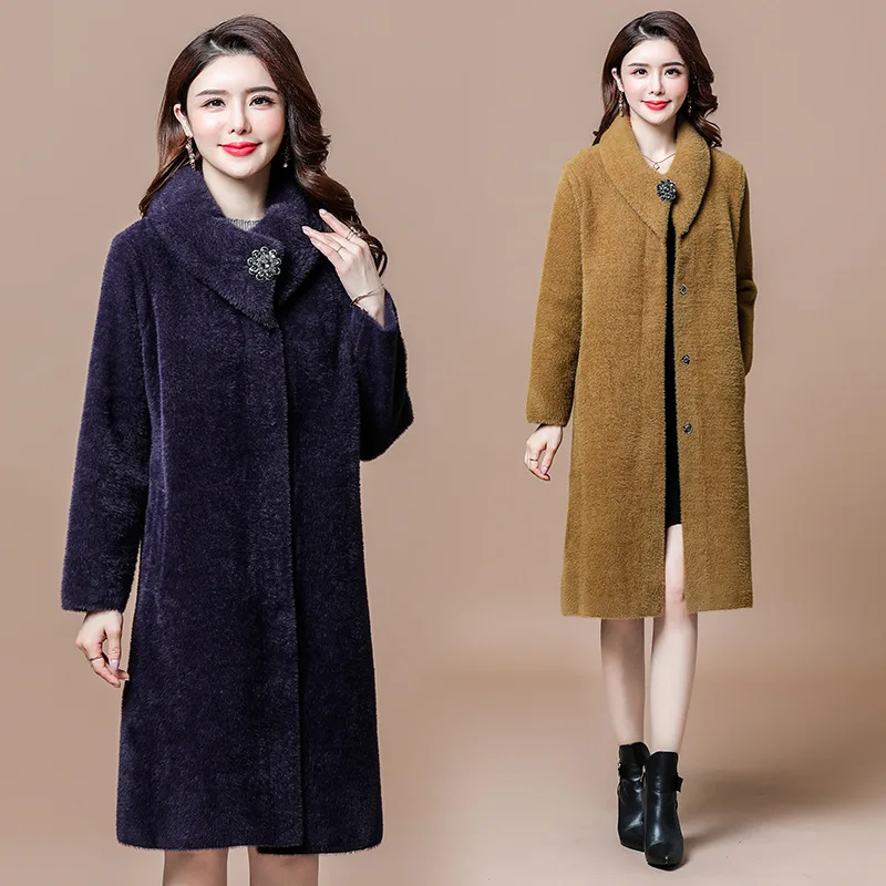 

2019 Mom Fall And Winter Clothes Mid-length Mink Cashmere Coat 40-Year-Old 50 Middle-aged WOMEN'S Dress Fashion Nobility Korean-