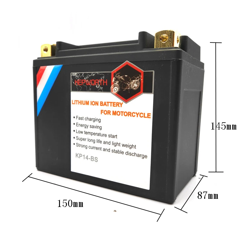 

KP14-BS Motorcycle LiFePO4 Battery CCA 450A 12V 14Ah Batteries BMS with Voltage protection Iron lithium battery YBR125 kLX125