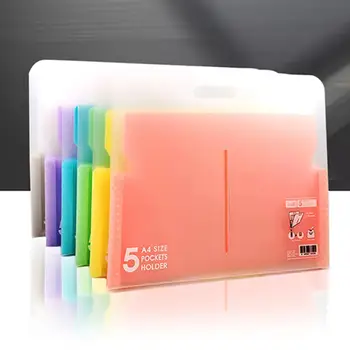 

New 5 grid files File Folder Wallet Portable Organ bag Paper Office Bag organizer A4 Holder School Organizer document suppl E2F4