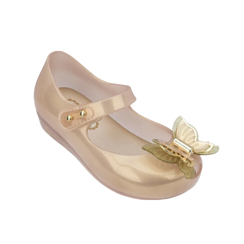 Детские сандалии желе Mini Melissa Нескользящие пляжные туфли с бабочками для девочек