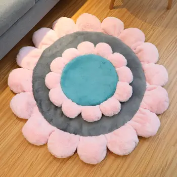 

Petal Mat Northern European-Style Circle Plush Flower Coaster Cute Living Room Bedroom Floor Carpet Mats