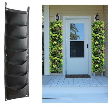 

7-49 Pockets Bags Garden Pot Planter Vertical Vegetable Garden Supplies Wall Hanging Green Black Planting Growth Vertical Garden