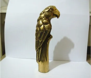 

YM 324 100% bronze Pure Copper Brass Grandpa Good Lucky Collectible Old CHINESE OLD COPPER HAND CARVED EAGLE STATUE WALKING
