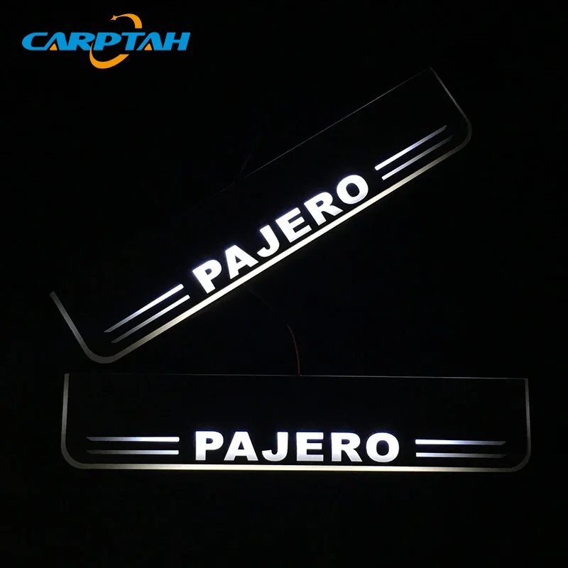 

CARPTAH Trim Pedal Car Exterior Parts LED Door Sill Scuff Plate Pathway Dynamic Streamer light For Mitsubishi Pajero 2016 - 2018
