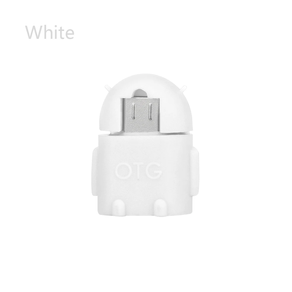 White Микро USB к USB 2,0 Мини робот OTG адаптер конвертер для Android телефон Мышка для планшета USB флэш-накопители Аксессуары для мобильных телефонов - Цвет: White