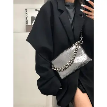 

Fashion Ladies Sequin Square Bag For Women 2020 Chain Small Totes Handbag Designer Crossbody Mini Lady's Hand Bag