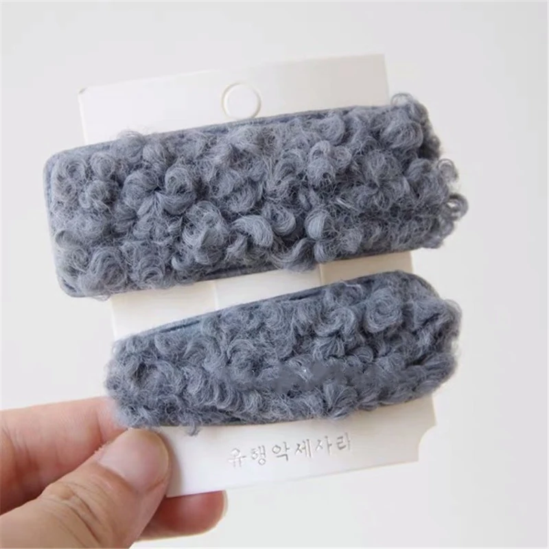 Blue Set Мисм 1 шт./компл. красочные пальто из овечьей шерсти для детей; Bobby зажимы для Для женщин/девочек Заколки для волос с геометрическим рисунком заколки резинки для волос ободок для волос аксессуары - Цвет: Blue Set