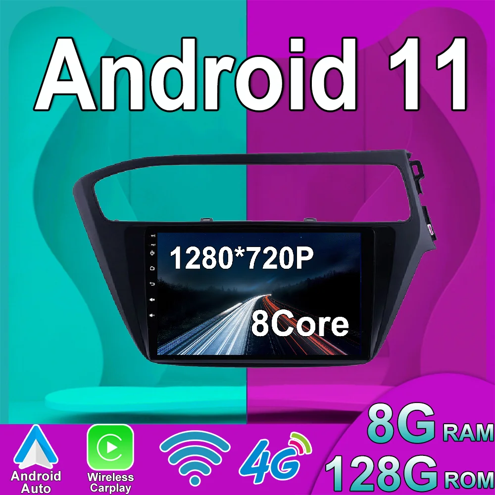 Android 11 для Hyundai I20 RHD автомобильное Стерео Радио мультимедийный видеоплеер