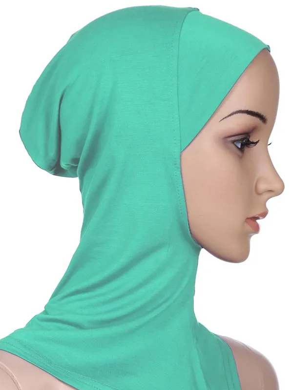 Мусульманские женские Девушки Спорт внутренний хиджаб колпачки исламские мягкие растягивающиеся подшарф шапки кроссовер классический стиль - Цвет: Light Green