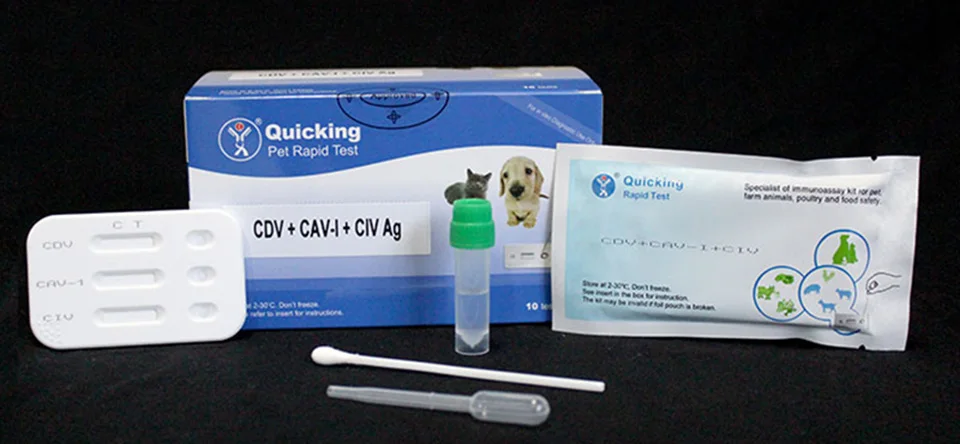 Wondcon ветеринарный собачий CDV+ CAV-I+ CIV Ag экспресс-тест аденовируса типа I+ собачий грипп антиген тройной экспресс-тест