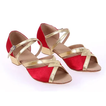 

Women Latin Dance Shoes Short Heels Latin Shoes Leather Women Ballroom Dance Shoes Girls Glitter Salsa Dancing Shoes Jazz Shoes
