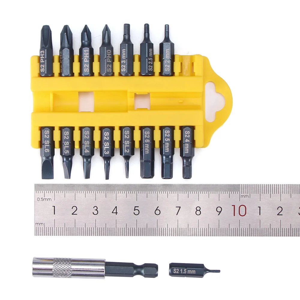 17-шт Отвертка Набор бит Магнитный шток крестообразная Phillips Torx шестигранные электрические сверла мощность бытовые ручные инструменты