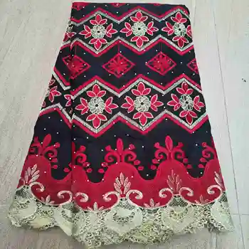 

african High Quality African 100% Cotton Lace Fabric Holes Nigerian Swiss Voile Lace In Switzerland With Stones For Dress Party