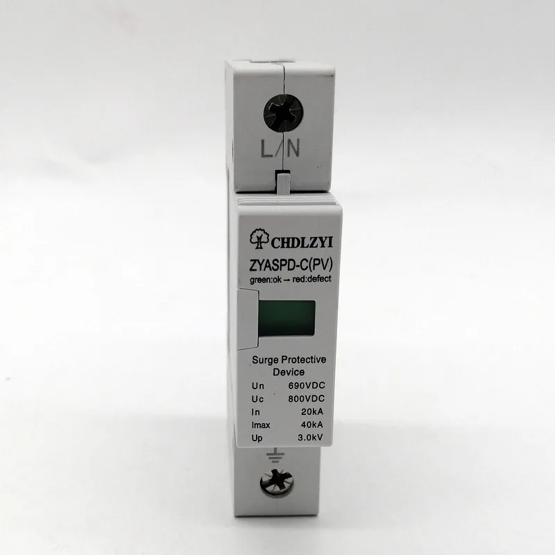 

pv1000V 800V 500V AC 20KA~40KA 1P SPD House Surge Protector Protective Low-voltage Arrester Device 35mm din rail Solar Equipment