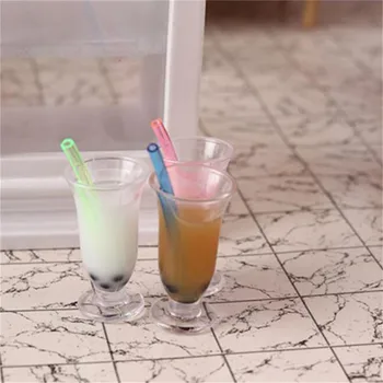 

1PCS Miniature Dollhouse Milk Tea Drinks Pretend Play Doll Food Drink for blyth BJD Doll Dollhouse Kitchen Decor Toy