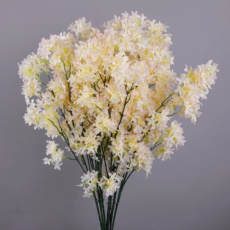 Artificial Lilac Flower Arrangement Fake Plant Wedding Road Lead Flower DIY Home Hotel Christmas Party Decorations artificial cherry blossom silk flower