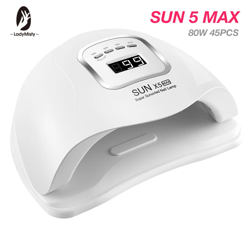 

LadyMisty SUN 5MAX 80W 45LEDS Ice Lamp For Nails UV Lamp For Manicure Dryer For Led Nails Lamp Gel Polish Curing Lamp