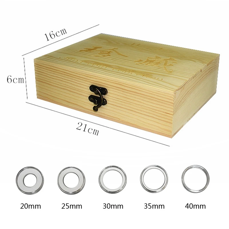 30 Сетка памятная деревянный ящик для хранения монет коллекция коробка для 20/25/30/35/40 мм Универсальный коробка
