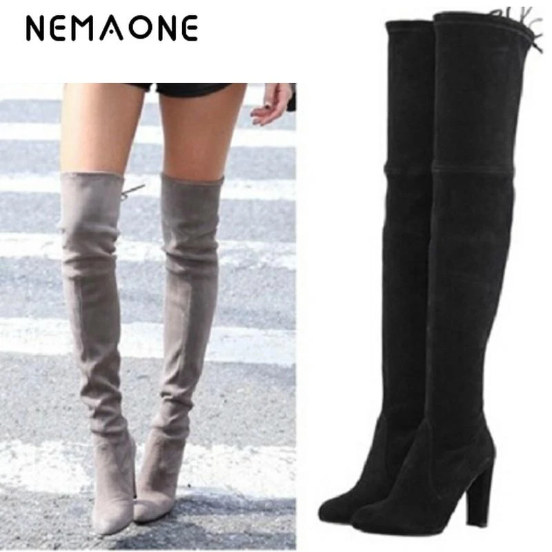Womens stretch knee high boots Clearance