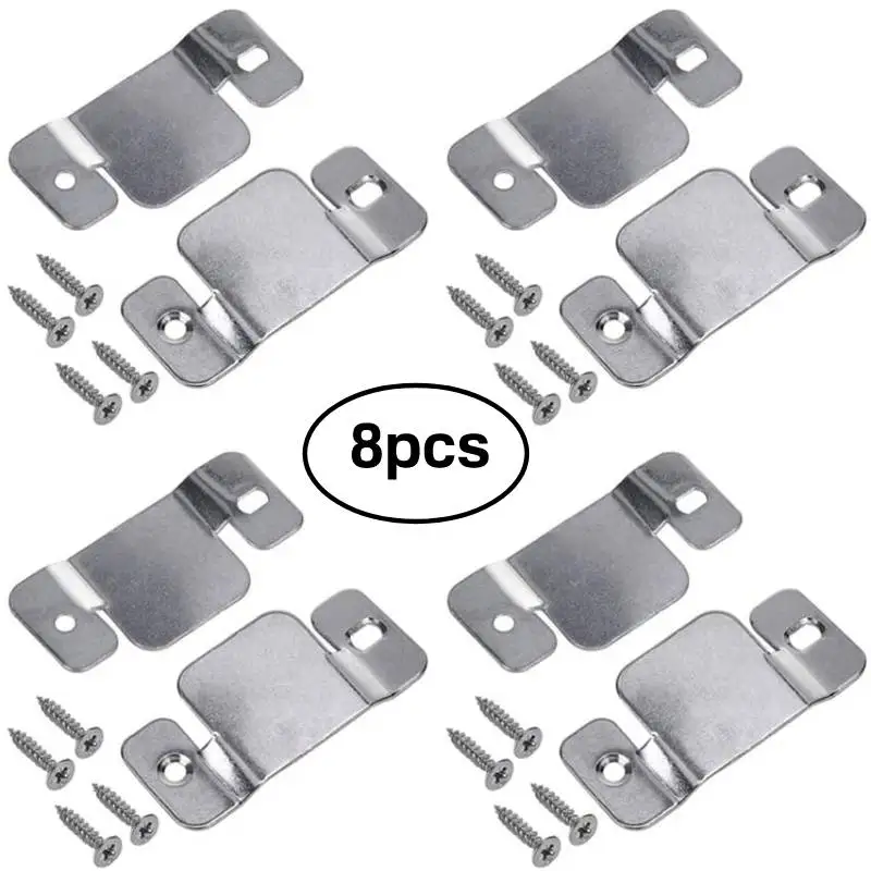 Bed Slats Connectors 8Pcs Stainless Steel Sectional Connector Furniture Interlock Bracket With Screws For Sofa Photo Frame Mirror