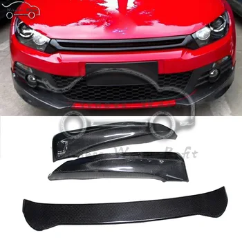 

Carbon Fiber / FRP Car Front Bumper Lip Spoiler Three-piece Splitters for Volkswagen Scirocco standard bumper 2009 - 2014