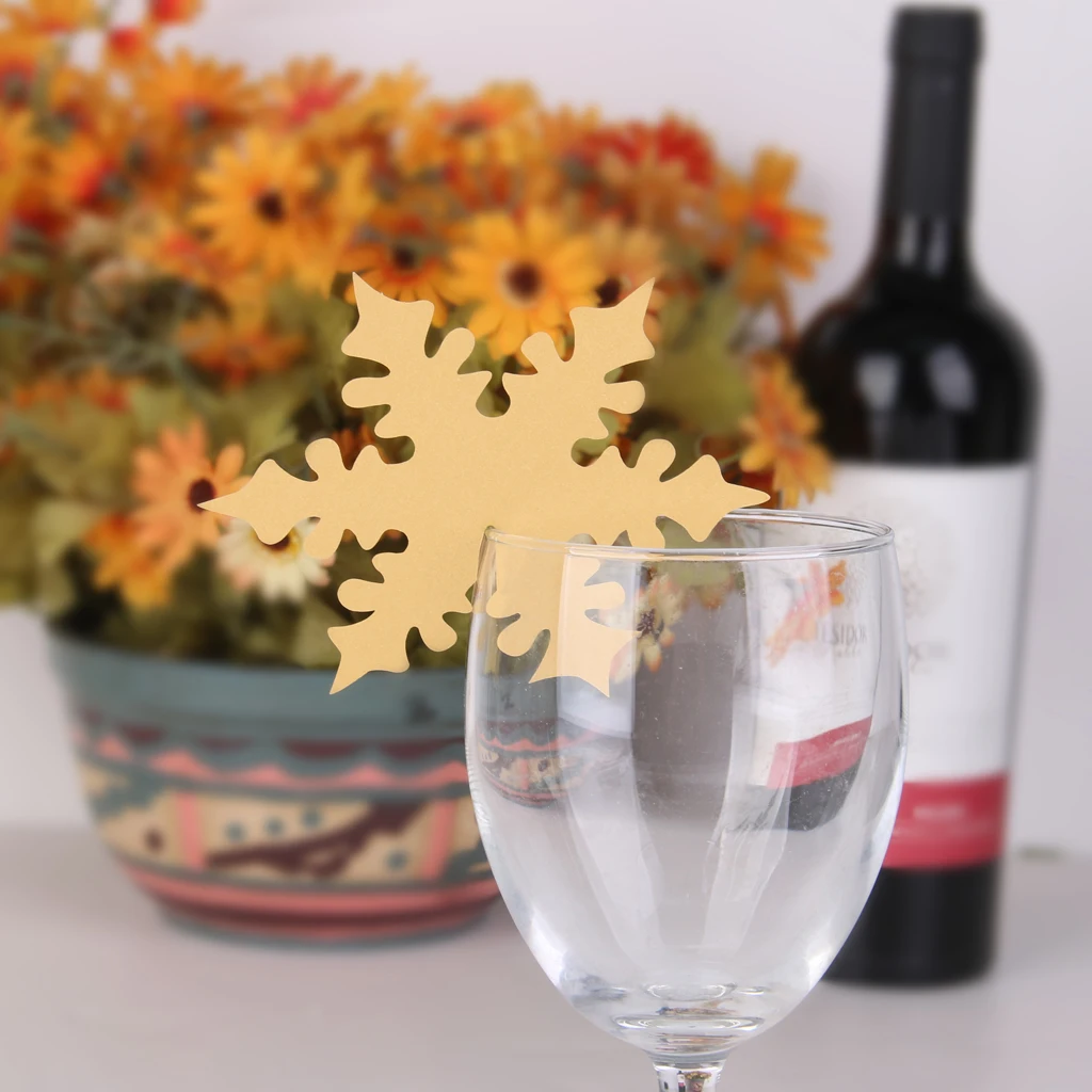 New 50pcs Snowflake Wine Table Glass Place Cards Xmas Wedding Beach Party Decor Favor Christmas Decoration Accessories | Дом и сад