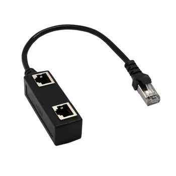 

RJ45 Splitter Adapter 1 Male to 2 Female Ports Socket Adapter Interface Ethernet Cable 8P8C Extender LAN Network Connector