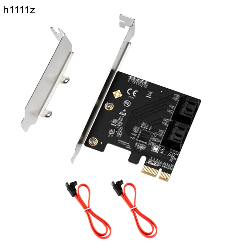 

ЧИА Майнинг 4 порта SATA Райзер карты SATA III 3,0 6 Гбит/с Карта контроллера PCIe 3,0x1 карта расширения + низкопрофильный кронштейн кабель SATA
